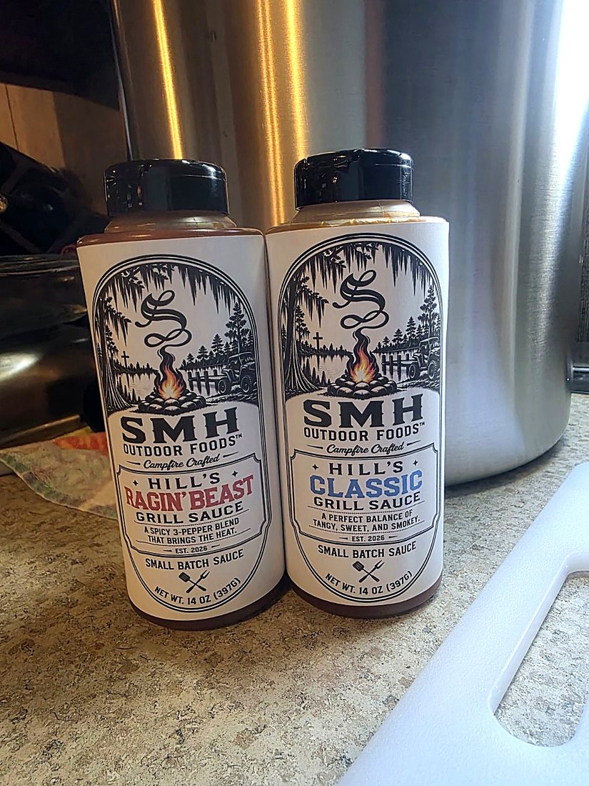 SMH Outdoor Foods grill sauce bottles